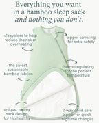 Supersoft Sleep Sack 1.0 TOG, Premium Bamboo Viscose Baby Sleeping Bag 2-Way Zipper Sleep Sack Baby Wearable Blanket