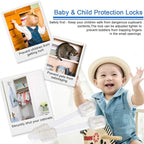 Baby Safety Locks - Maveek 8 Pack Child Proofing Lock For Drawers Doors Cupboard Dresser Door Closet Toilet Seat Oven Refrigerator, Adjustable Transparent Latches, 9 Pcs Extra Adhesive Pads