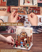 CUTEBEE Book Nook Kit - DIY Miniature House Dollhouse Kit for Adults and Teens, Booknook Tiny House Bookstore Library Bookshelf Decor 3D Wooden Puzzle, Gifts for Family, Friends (Jack’s Bookery)