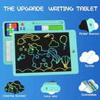 Slider Puzzle Games & LCD Writing Tablet 2 IN 1 Travel Games,530 Challenges Brain Teaser Toys for Kids,Drawing Pad Gifts for Boys Girls(Blue)