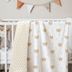 Bear Baby Blankets for Boys Girls, Soft Nursery Minky Blankets with Muslin and Dotted Fleece Back 30x40 inches, Receiving Bed Quilt for Newborn, Infants, Toddlers