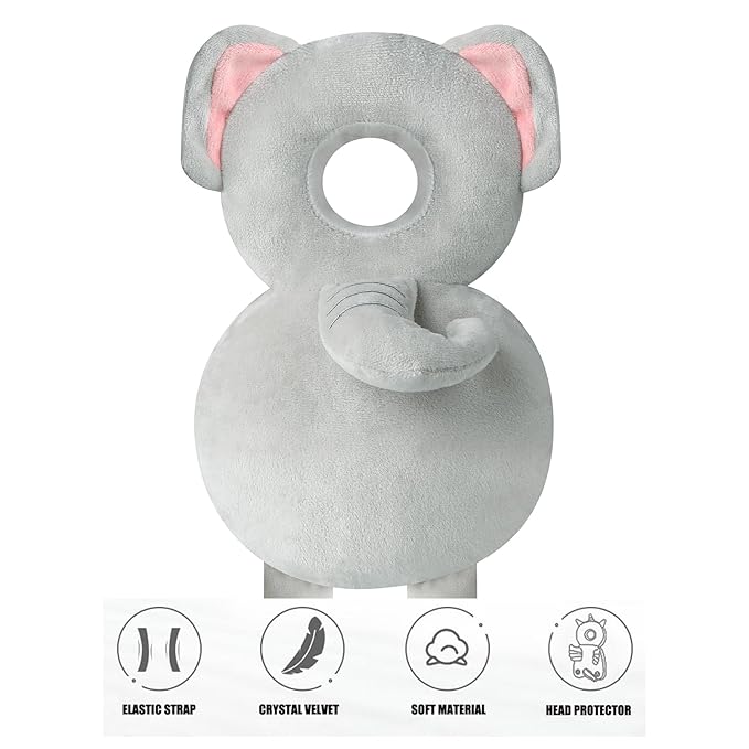 PandaEar Baby Head Protection Backpack, Toddler Walking Head Protector, Adjustable Head Protector Pad Safety Cushion (Grey)