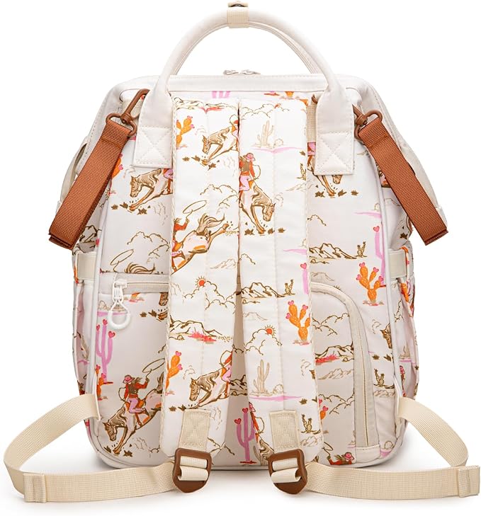 Wrangler Diaper Bag Backpacks Western Backpack Purses Multi-function Baby Bags for Mom with Waterproof Changing Pad & Pacifier Case