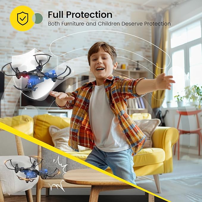 Holy Stone HS190 Foldable Mini Drone for Kids Beginners, RC Nano Quadcopter with Altitude Hold, 3D Flips, High Speeds Rotation, Headless Mode, Throw to Go, One Key Return, Great Gift Toys for Boys and Girls, Blue