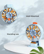 Daviky Pill Dispenser Daily, Large Pill Organizer with Wall-Mounted or Standing Use, 14 Days Pill Container, Push Button Design, Weekly Pill Box for Vitamin, Medicine,Supplement, Fish Oil(Blue)