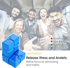 ARTIARTISHION Fidget Cube, Durable Nylon Infinity Desk Toy, Skin-Friendly Handheld Gadget, Mini Stress-Relief Adult Fidget Toy for Anxiety Alleviation （Blue）