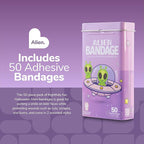 BioSwiss Bandages, Halloween Alien Shaped Self Adhesive Bandage, Latex Free Sterile Wound Care, Fun First Aid Kit Supplies for Kids, 50 Count
