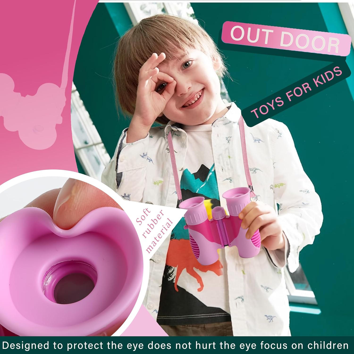 Scotamalone Binoculars for Kids Shockproof Toys Gifts for Age 3-12 Years Old Boys Girls Bird Watching Outside Play Hiking Camping Educational Learning