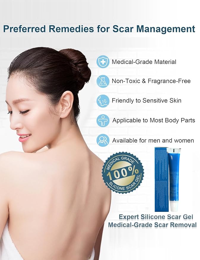 Silicone Scar Gel, Advanced Scar Cream treating for New and Old Scars, Surgical Scars, Burn Scars, Stretch Marks, Acne Scars, Dark markings, Keloid Removal 0.70 oz (20 g)