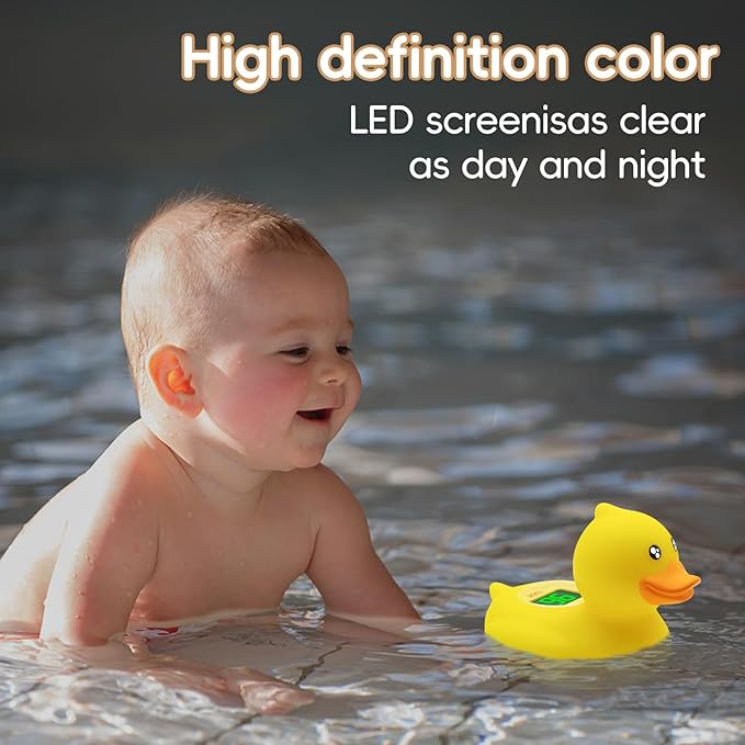 b&h Rechargeable Baby Bath Thermometer, Digital Shower Thermometer for Infant Bathtub and Room, Upgraded Turn Off Function, Fast Temperature Reading, Safety Newborn Floating Bath Toy (Baby Duck)