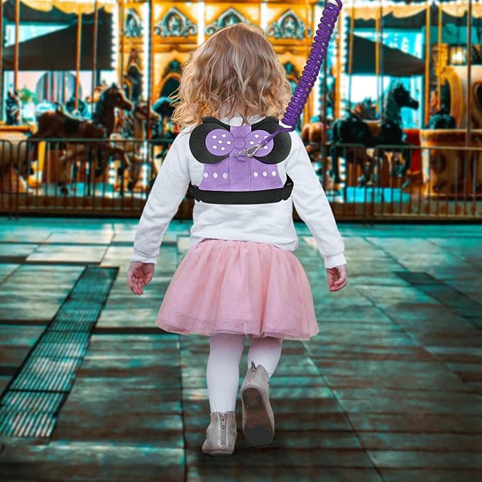 Accmor Toddler Harness Leashes + Anti Lost Wrist Link, Cute Child Safty Harness Kids Leash, Adorable Child Anti Lost Leash Baby Walking Harness Wristband Assistant Belt Strap for Girls, Christmas Gift