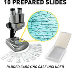 NATIONAL GEOGRAPHIC Dual LED Kids Microscope - 50+ pc Science Kit with 10 Prepared Slides & 10 DIY Blank Slides, Biology Experiment Activity, Microscope Kit for Kids 8-12 (Amazon Exclusive)