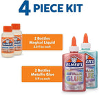 Elmer’s Metallic Slime Kit, Includes Glue and Magical Liquid Activator, 4 Piece Kit - Perfect for Parties, Gift, Kids Activity Time