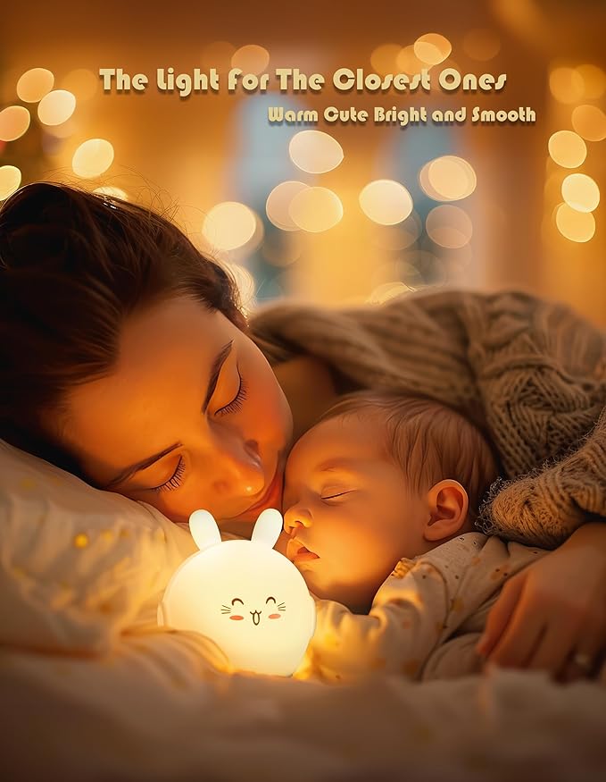 Night Light Kids, Cute Soft Glow Protect Eyes Deer Night Light Lamp with 30mins Timer Rechargeable Nightlight for Kids Children Women Girls Toddler Bedroom Bedside Livingroom