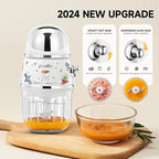 Baby Food Maker Mini Cute and Small Food Processor Puree Blender Grinder Chopper 1.2 Cup Glass Bowl with 6 Blade Electric (Spaceman-White(One Bowl))