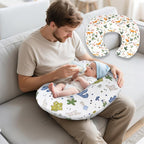 Nursing Pillow Covers 2 Pack – Soft Breathable Cotton, Fits Standard Breastfeeding Pillows, Washable & Hypoallergenic for Newborn Baby Girls & Boys,Cover Only