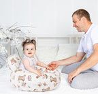 Nursing Pillow, Breastfeeding Pillows, with Removable Pillow Cover, Machine Washable, Machine Washable, Pink Bears