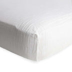 Little Unicorn Premium Crib Sheet | Breathable & Super-Soft Muslin Fabric (White)