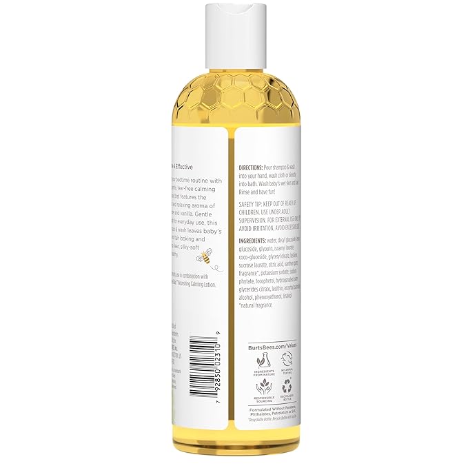 Burt's Bees Baby Shampoo & Wash, Lavender, Calming Tear Free Baby Soap,12 Fl Oz (Pack of 3)