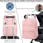Diaper Bag Backpack Tote for Women Large Capacity, Baby Bag with Insulated Pockets Multifunctional Diaper Bags For Baby Girl Boy Waterproof Baby Bags For Boys Girls Maternity Bag Baby Pink
