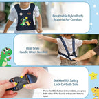 JXM Safety Harness for Active Childs with Quick Grab Handle, Teens Youth Secure Walking Harness with Autism Awareness and Pouch, Adjustable Tether Leash for Autism ADHD Special Needs Child Kids
