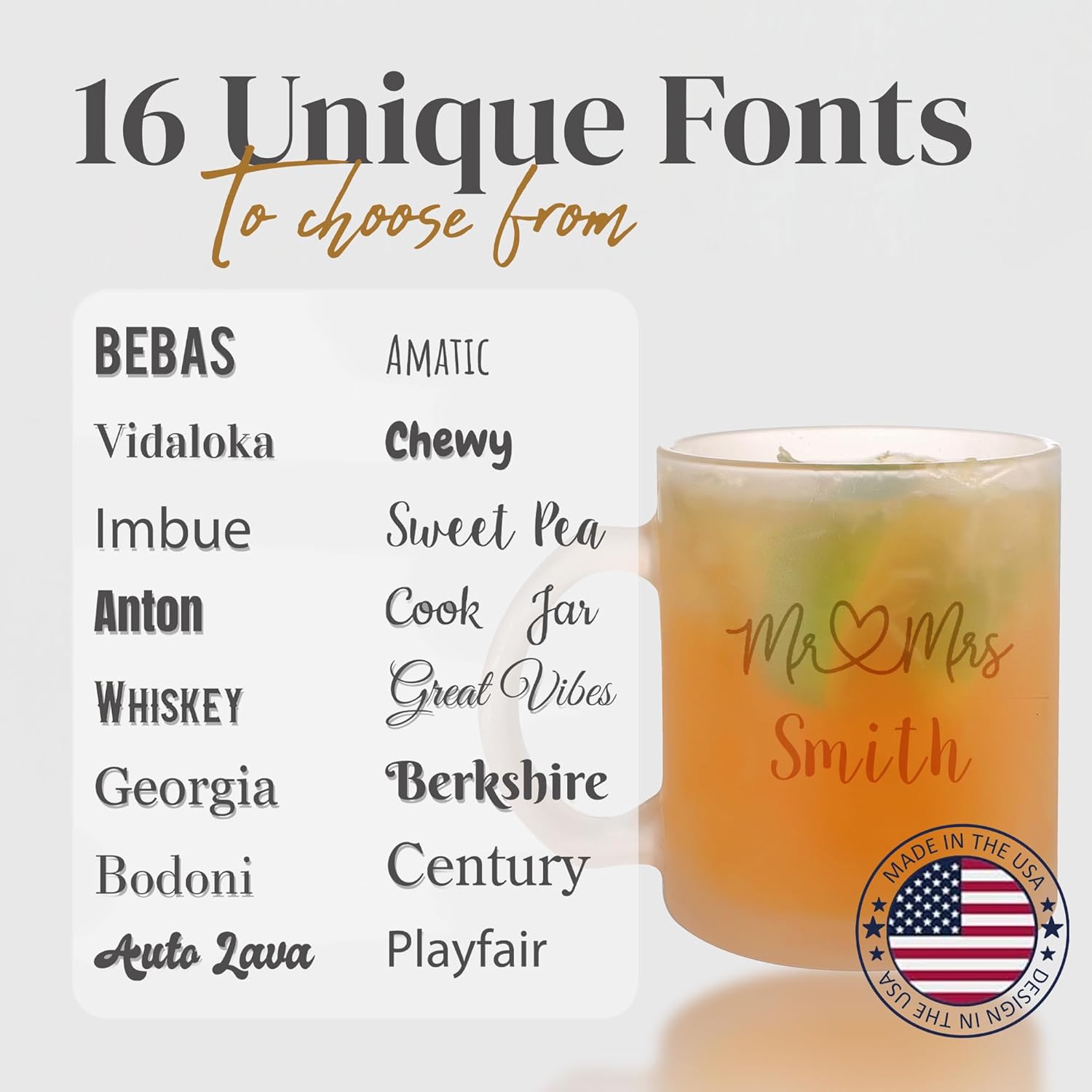 Personalized Coffee Mug Engraved with your Custom Text - Customized 11oz Frosted Glass Mugs, Hot Chocolate Mug, Tea Cup, Birthday Gifts, Retirement Gift (Engraved Custom Logo, Frosted)