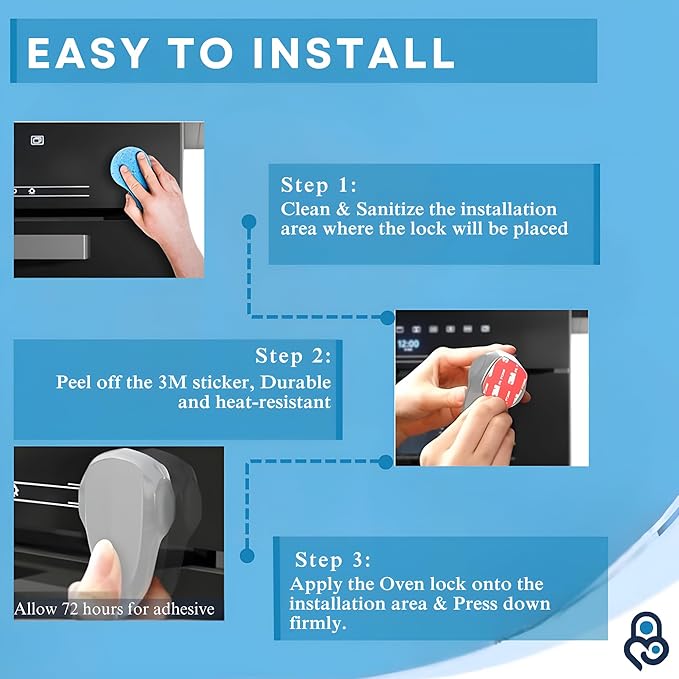 Oven Lock Child Safety, 1 Pack, Oven Door Lock Child Safety, Oven Baby Proofing, Heat-Resistant, Durable & Easy to Install Oven Safety Locks for Toddlers, Baby Proof Oven (Grey)