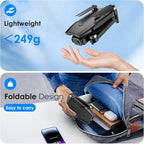 Drone with Camera, 1080P FPV Foldable Drone with Brushless Motor, One Key Take Off/Land, Altitude Hold, 360° Flip, Gravity Control, 2 Batteries, 3 Speeds Mini Drone for Kids Beginners