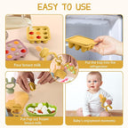 WAJIAYON Baby Breastmilk Popsicle Molds & Baby Fruit Feeder (2 Pack), Baby Food Freezer Tray Storage Containers, Silicone Teething Pacifier Feeder and Teether for Babies,Baby Feeder - Yellow