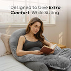 Nuliie Pregnancy Pillow for Sleeping, U Shaped Full Body Pillow Pregnancy Pillows, Maternity Pillow Support for Back, HIPS, Legs for Pregnant Women, with Washable Velvet Cover (Grey)