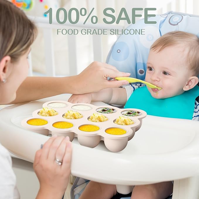 3 Pcs Baby Food Storage Container 12 Cup Silicone Baby Food Freezer Tray with Lid Stackable Reusable Silicone Freezer Tray for Food Vegetable Fruit Puree and Breast Milk(Colorful)