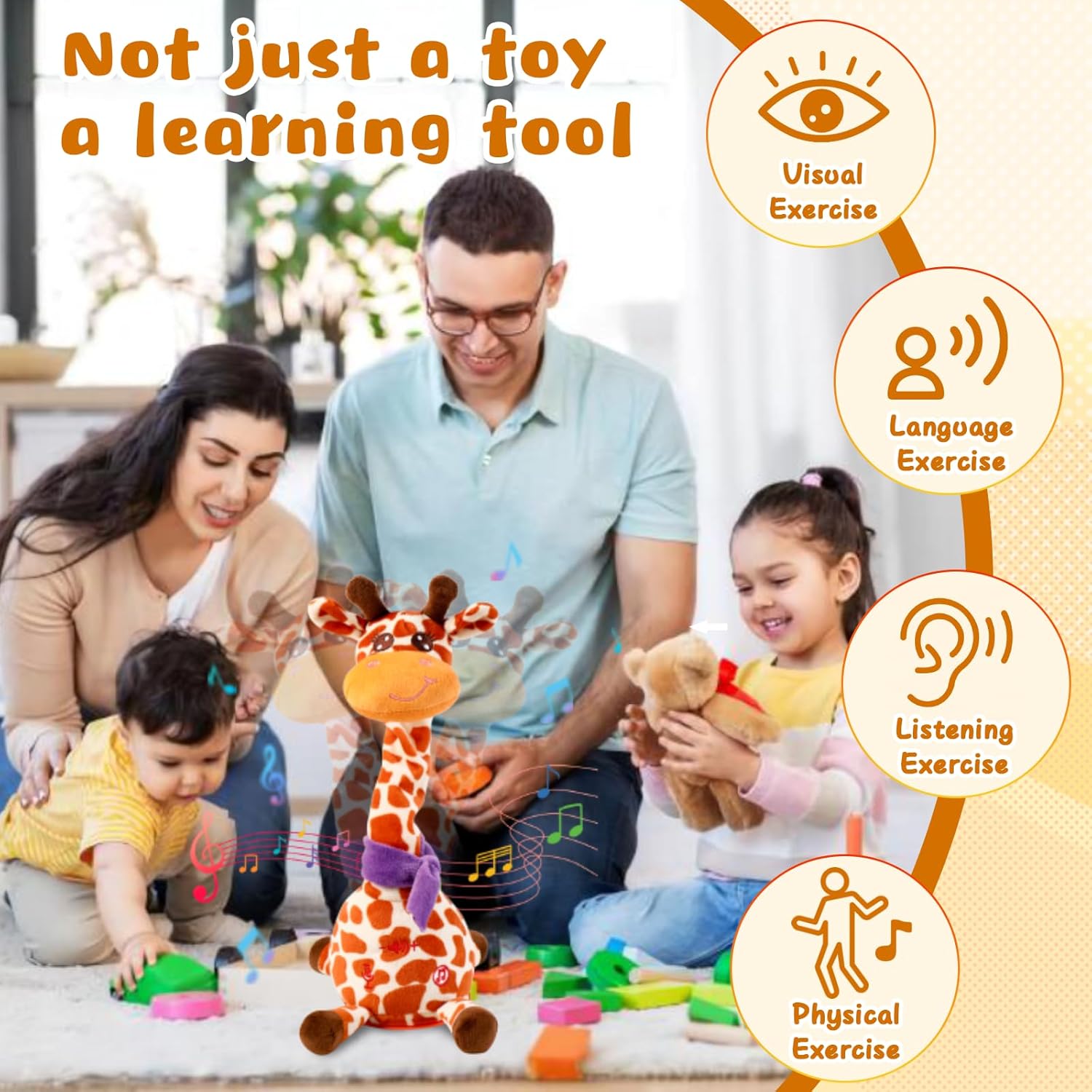 Dancing Giraffe Musical Toys Recording and Repeating Plush Baby Toys 6 to 12 Months Toys, Singing Talking Giraffe Baby Developmental Toy,Valentines Day Decor/Gift for Friend