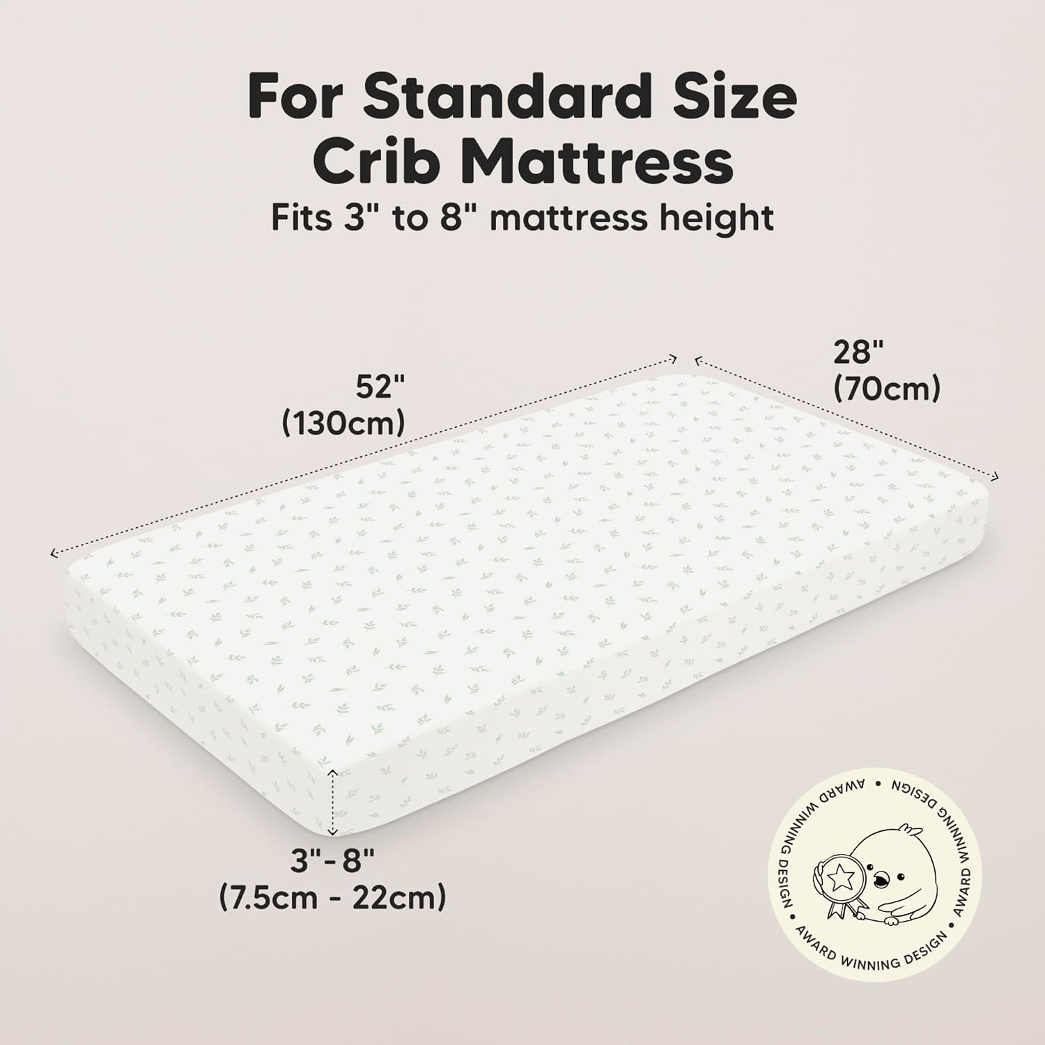 KeaBabies 2-Pack Baby Crib Sheets for Boys, Girls - 52x28 Viscose Derived from Bamboo Toddler Bed Sheets Neutral, Fitted Crib Mattress Cover for Standard Baby Bedding, Soft & Cozy (Herb)