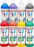 Colorations Paraben-Free Simply Washable Tempera Paint, Rainbow Plus 8 Pack, Matte Finish, Classroom Supplies, Vibrant Colors, Non-Toxic, Washes Off Easily, School, Craft, Art Supply Set, Each 16oz