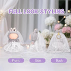 17cm Doll Clothes & Accessories Set，Luxe Bride Outfits, Handmade Veil & Simulated Pearl Necklace - for Ceremonies, Displays, Collectors & Gifts/Doll Wedding Dress/Sweet Meadow