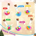 MeCids Magic Potion Bubble Bath Bombs for Kids -Bath Color Tablets Bath Potions for Toddlers Ages 4-12 Fun Science Kit Gift for Birthday, Halloween，Christmas- 6 Pack (Shaped Gems & Stars)