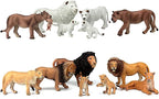 FUNSHOWCASE African Jungle Animals Toy Lions Figure Realistic Plastic Figurine Playset Lot 13-Piece
