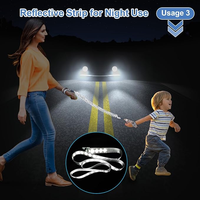 Toddler Harness Leash+ Anti Lost Wrist Link, Accmor Cute Dinosaur Kids Harness with Leash, Foldable Child Leash Baby Walking Wristband Assistant Strap Belt for Parent Boys Outdoor Activity