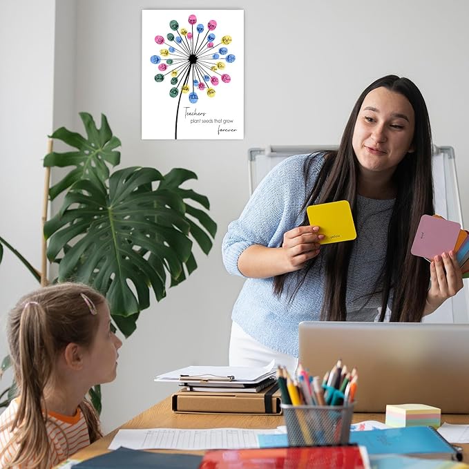 SHLINCO Teacher Thank You Gift Box, DIY Personalized Student Fingerprint Keepsake Set, Unique Year-End Gifts from Students to Teachers, Teacher Plant Seeds