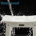 HDPS Shower Bench, White Plastic Shower Stool Seat for Shaving Legs, Spa Bath Seat, Heavy Duty Waterproof, Non-Slip, No Maintenance