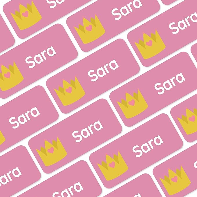 Personalized Name Labels for Kids (120) – Custom Waterproof & Durable Stickers for Clothing, Daycare, Office & School Supplies - Fairytale