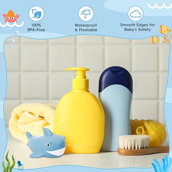 b&h Baby Bath Thermometer - Shark Thermometer for Water Temperature Monitoring, Digital Water & Room Temperature Reader, Safty Toddler Bathtub Floating Toy