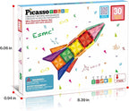 PicassoTiles 30pcs Mini Size Magnetic Tiles Sensory Magnet Toys Diamond Series Construction Building Blocks Set STEM Learning Travel Size Educational Toy for Kids Boys Girls Toddlers Age 3+ PTM30