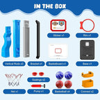 Toddler Basketball Hoop, Adjustable Height 2.3-4.5ft Baby Basketball Goal Set with 4 Balls & Pump, Backyard Poolside Basketball Toy for Boys & Girls Birthday Gift, Blue