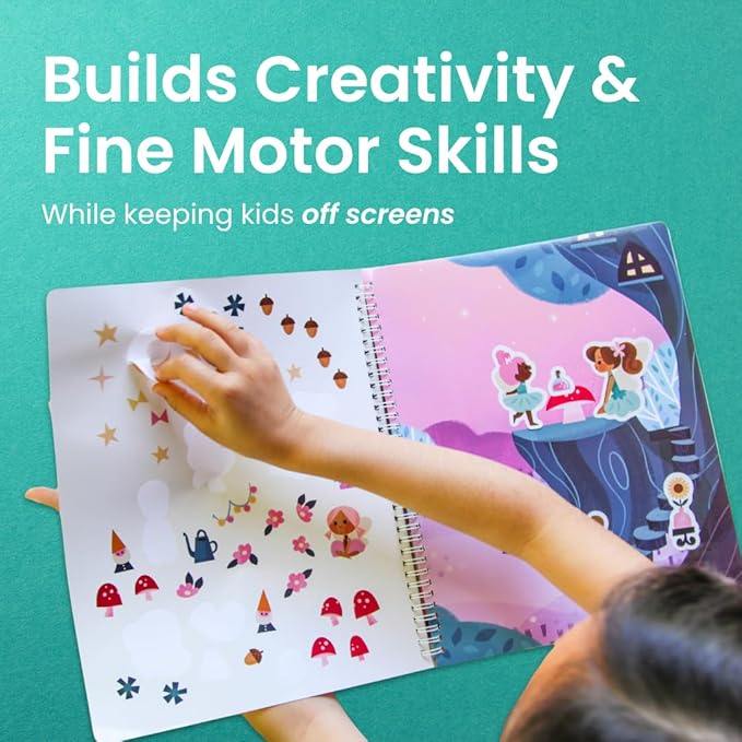 Princess Sticker Book Activity for Kids, A Magical World by Cupkin, Toddler Airplane Travel Essentials, 500+ Stickers for Kids 12 Scenes + Coloring Book Pages, Princess Gift, Crafts Ages 2-8