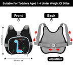 Accmor Toddler Harness Leash+ Reflective Anti Lost Wrist Link, Cute Dinosaur Kids Harness with Leash, Foldable Child Harness Baby Leash Boys Walking Wristband Assistant Belt for Outdoor Travel