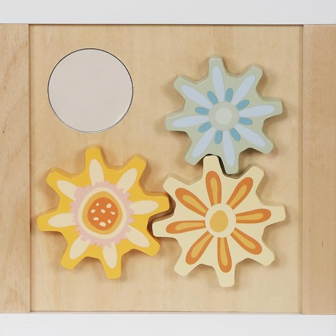 Wooden Activity Cube, 6-in-1 Montessori Toys for 1+ Year Old Boys & Girls, Educational Learning Toys for 1 2 3 Year Old Baby|Bead Maze|Shape Sorter|Mirror|Gear