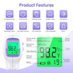 Thermometer for Baby and Adults, KKmier No Touch Forehead Thermometer, Digital Thermometer with Fever Alarm, 2s Accurate Instant Reading, 99 Sets Memory