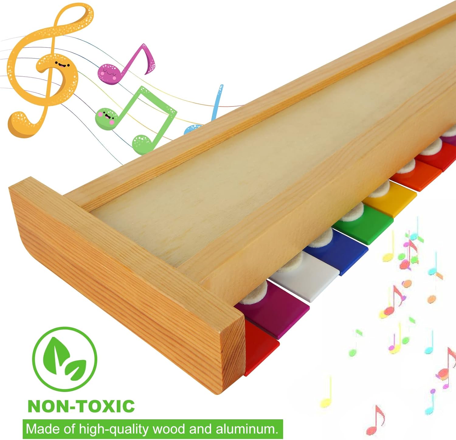 15 Tone Xylophone Glockenspiel Colorful Wooden Xylophone Xilofono Instrument with 2 Mallets for Beginner
