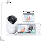 Dr.Care VistaView 5” Smart WiFi Baby Monitor with Clip Mount - 2K HD Camera, App Control, Cry & Motion Alerts, Night Vision, 5000mAh Battery, 2-Way Talk, Multi-User, Triple Security